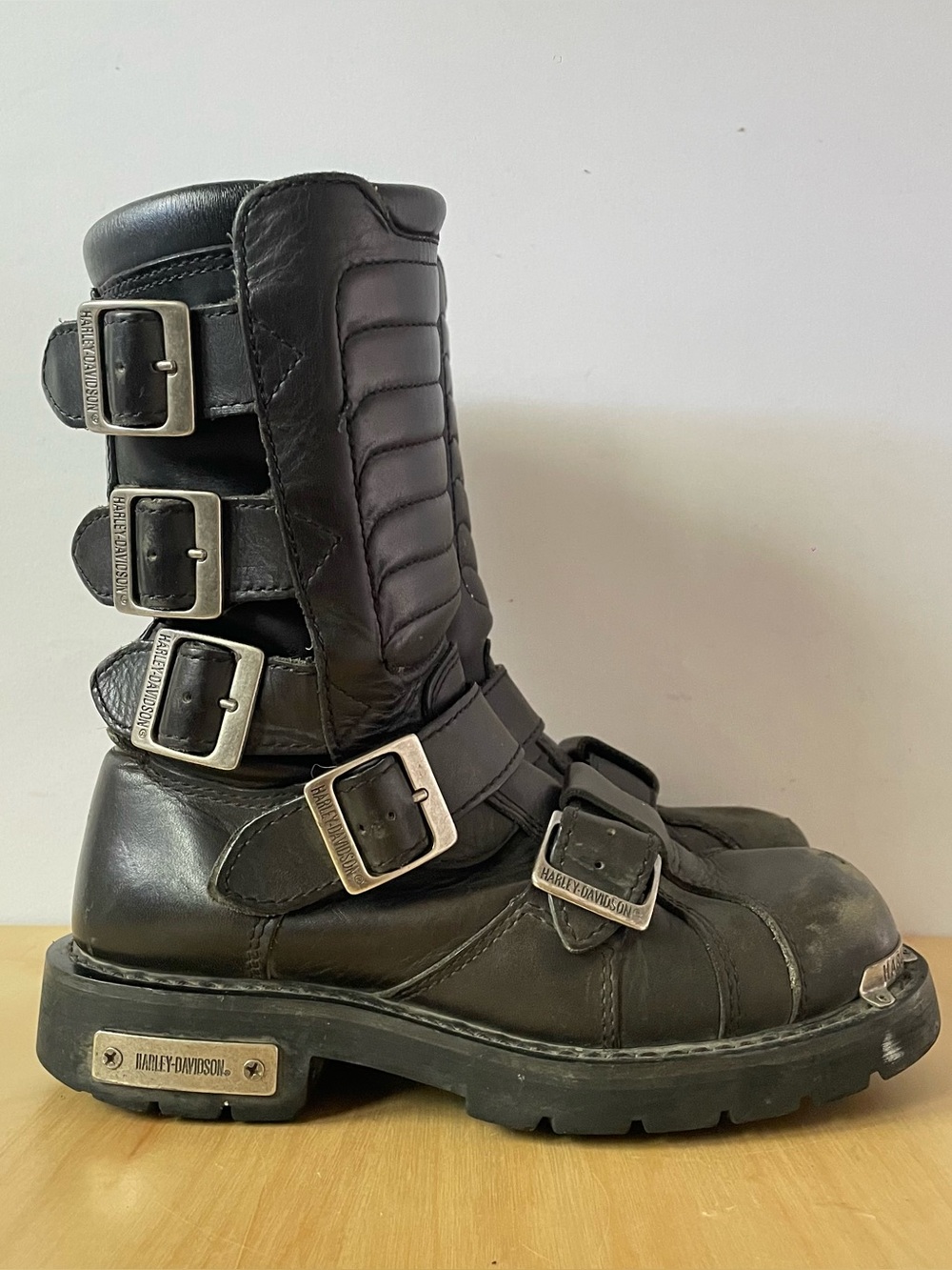 Harley-Davidson "Terminator" 5-Buckle Black Leather Motorcycle Riding Boots | US